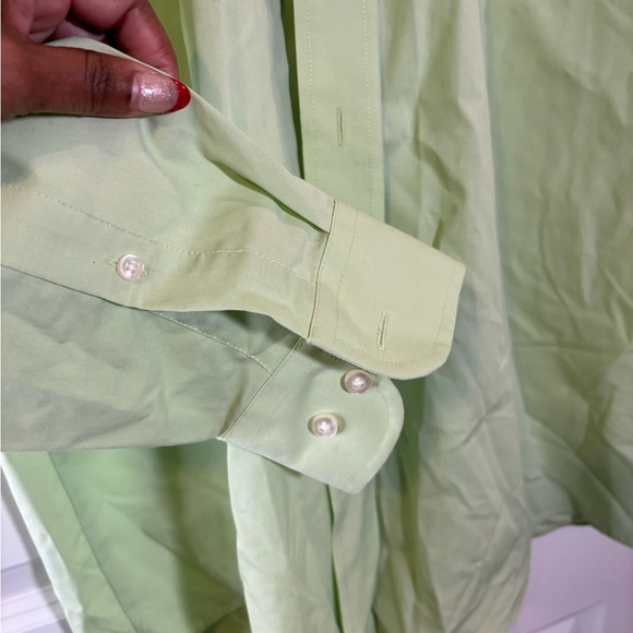 Stafford apple green button down - Picture 5 of 10